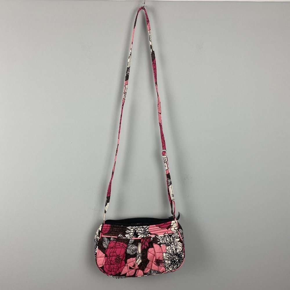 Vera Bradley Frannie Crossbody Bag Mocha Rouge Retired Pattern Fall 2011 Quilted